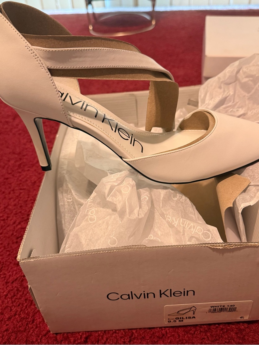 Calvin Klein Women's Ivory Strappy Mid-Heel Pumps